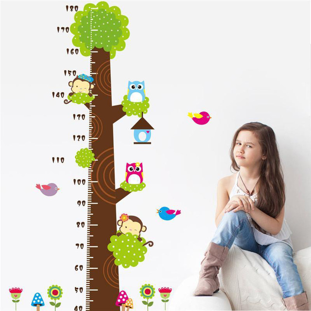 Наклейка на стену больших размеров «Дерево для измерения роста».