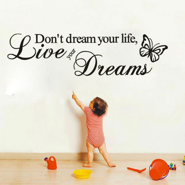 Виниловые наклейки на стену с надписью «Не мечтай о своей жизни, а живи своей мечтой»